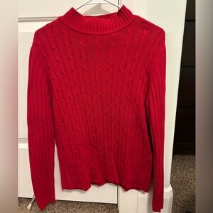 Red Cable Knit Sweater